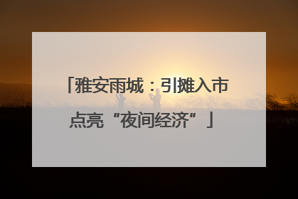 雅安雨城：引摊入市 点亮“夜间经济”