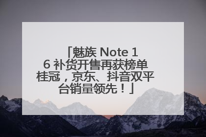 魅族 Note 16 补货开售再获榜单桂冠，京东、抖音双平台销量领先！
