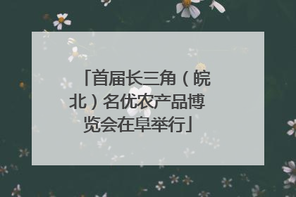 首届长三角（皖北）名优农产品博览会在阜举行