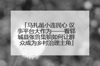 马扎虽小连民心 议事平台大作为——看郓城县张鲁集镇如何让群众成为乡村治理主角