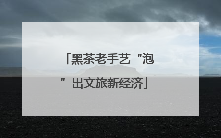 黑茶老手艺“泡”出文旅新经济