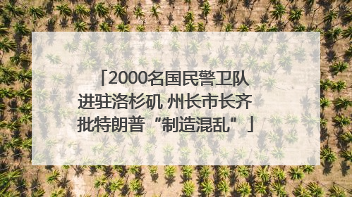 2000名国民警卫队进驻洛杉矶 州长市长齐批特朗普“制造混乱”