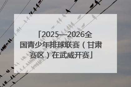 2025—2026全国青少年排球联赛（甘肃赛区）在武威开赛