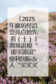 2025年廊坊经洽会亮点抢先看（十）丨离境退税“即买即退”便利国际友人“买买买”