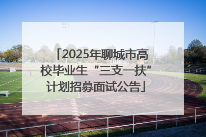 2025年聊城市高校毕业生“三支一扶”计划招募面试公告