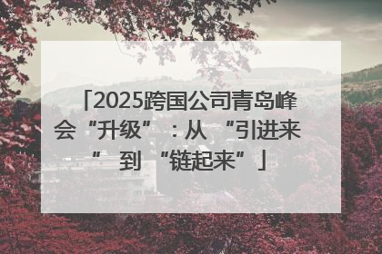 2025跨国公司青岛峰会“升级”：从 “引进来” 到 “链起来”