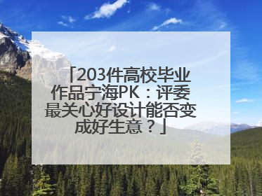 203件高校毕业作品宁海PK：评委最关心好设计能否变成好生意？
