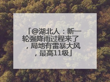 @湖北人：新一轮强降雨过程来了，局地有雷暴大风，最高11级