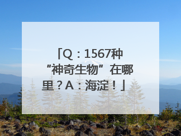 Q：1567种“神奇生物”在哪里？A：海淀！